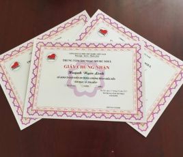 In giấy chứng nhận tại Tiền Giang